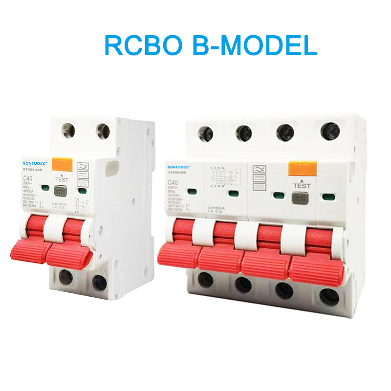 RCBO B মডেল 2P 4P অৱশিষ্ট কাৰেণ্ট চাৰ্কিট ব্ৰেকাৰ