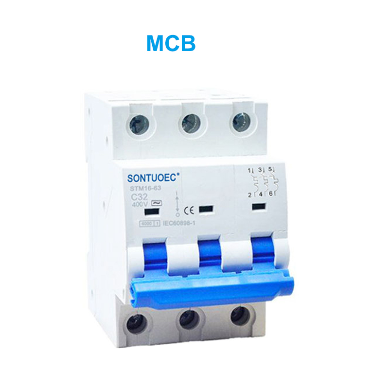 STM16-63 ক্ষুদ্ৰ চাৰ্কিট ব্ৰেকাৰ 6KA 1P 2P 3P 4P 16A 230/400V MCB