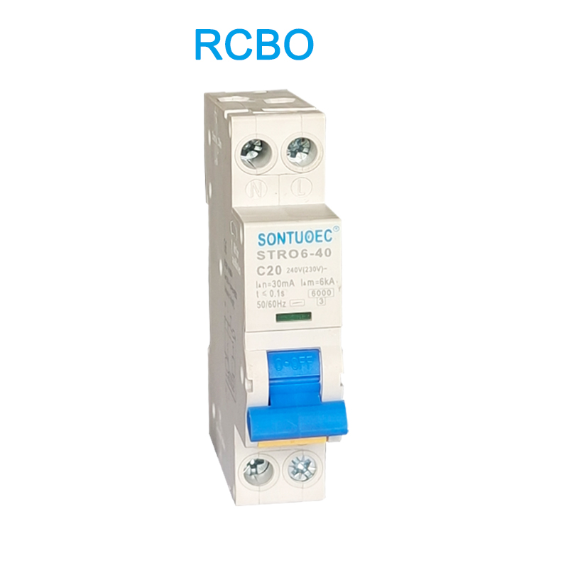 STRO6-40 চাৰ্কিট ব্ৰেকাৰ DIN ৰেলৰ ধৰণ ইনষ্টলেচন RCBO